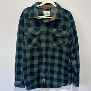 Legendary Whitetails Men's Navigator Fleece Jacket Green Plaid, Sz M